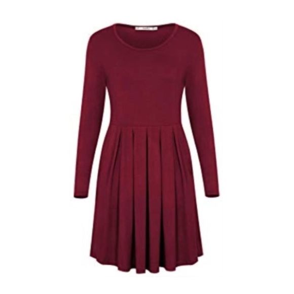 Women’s Soft Pleated Tunic Dress with Pockets - Picture 2 of 7
